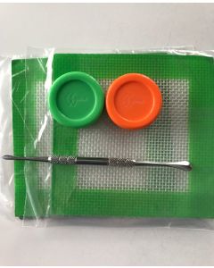 5-Piece Multipurpose Silicone Storage & Tool Kit | Non-Stick Containers, Stainless Steel Tool & Foldable Mats