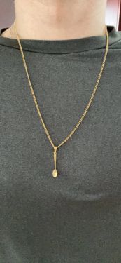 Spoon 18k gold plated asar necklace pendant fashion jewellery 